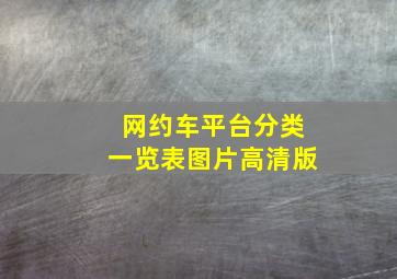 网约车平台分类一览表图片高清版