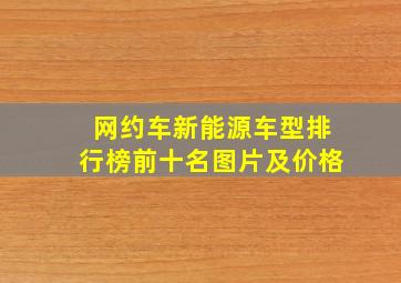 网约车新能源车型排行榜前十名图片及价格