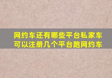 网约车还有哪些平台私家车可以注册几个平台跑网约车