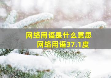 网络用语是什么意思网络用语37.1度