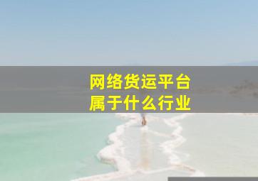 网络货运平台属于什么行业