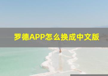 罗德APP怎么换成中文版