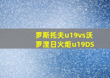 罗斯托夫u19vs沃罗涅日火炬u19DS