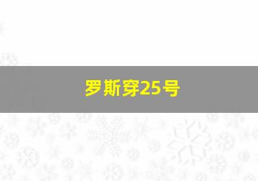 罗斯穿25号