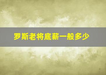 罗斯老将底薪一般多少