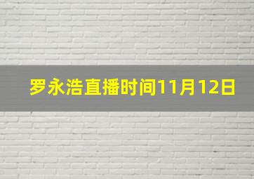 罗永浩直播时间11月12日