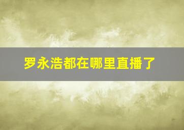 罗永浩都在哪里直播了