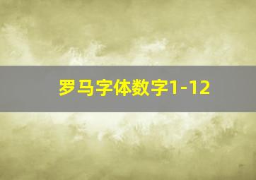 罗马字体数字1-12