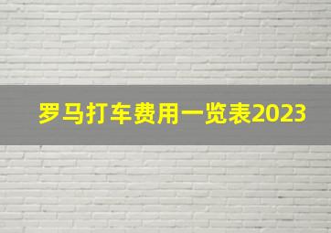 罗马打车费用一览表2023