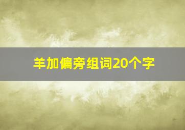 羊加偏旁组词20个字