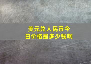 美元兑人民币今日价格是多少钱啊