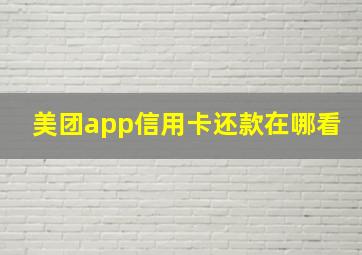 美团app信用卡还款在哪看