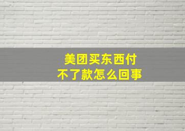 美团买东西付不了款怎么回事