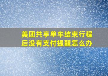 美团共享单车结束行程后没有支付提醒怎么办