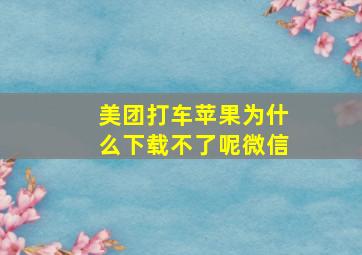 美团打车苹果为什么下载不了呢微信