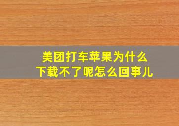 美团打车苹果为什么下载不了呢怎么回事儿