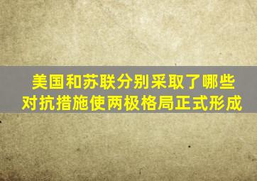 美国和苏联分别采取了哪些对抗措施使两极格局正式形成