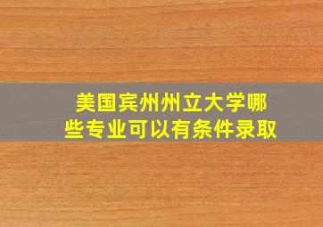 美国宾州州立大学哪些专业可以有条件录取