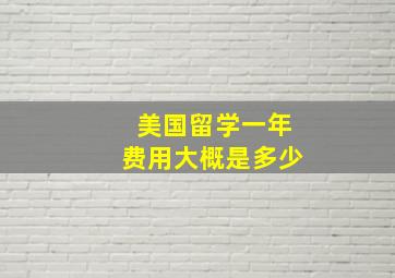 美国留学一年费用大概是多少