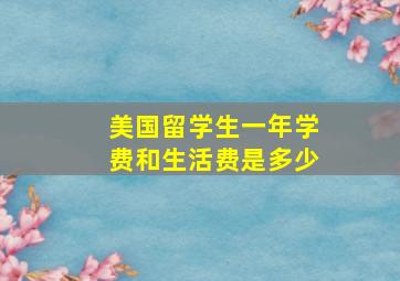 美国留学生一年学费和生活费是多少