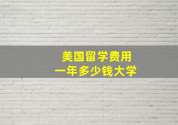 美国留学费用一年多少钱大学