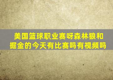 美国篮球职业赛呀森林狼和掘金的今天有比赛吗有视频吗