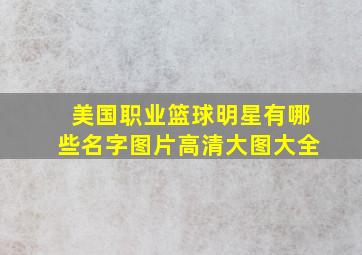 美国职业篮球明星有哪些名字图片高清大图大全