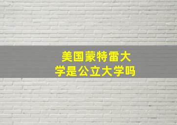 美国蒙特雷大学是公立大学吗