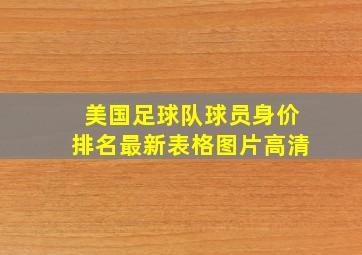 美国足球队球员身价排名最新表格图片高清