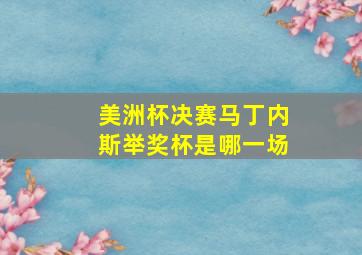 美洲杯决赛马丁内斯举奖杯是哪一场