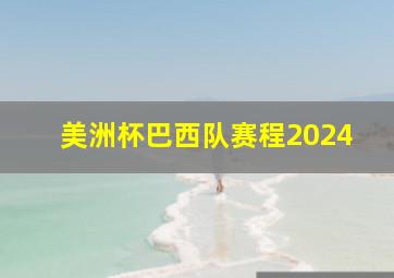 美洲杯巴西队赛程2024