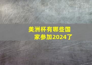 美洲杯有哪些国家参加2024了