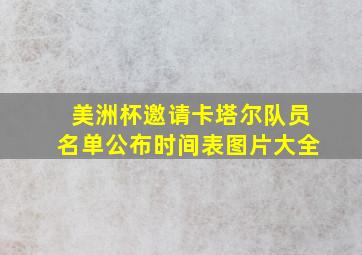 美洲杯邀请卡塔尔队员名单公布时间表图片大全