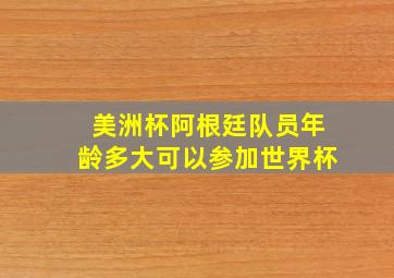 美洲杯阿根廷队员年龄多大可以参加世界杯