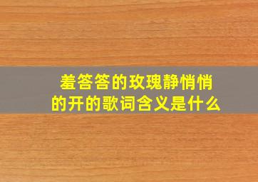 羞答答的玫瑰静悄悄的开的歌词含义是什么