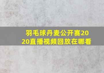 羽毛球丹麦公开赛2020直播视频回放在哪看