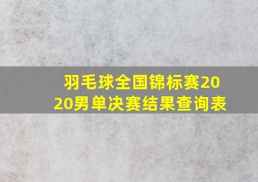 羽毛球全国锦标赛2020男单决赛结果查询表