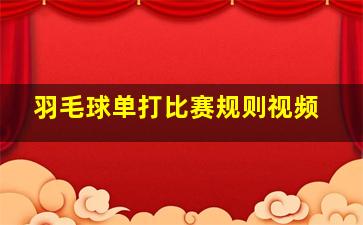 羽毛球单打比赛规则视频