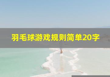 羽毛球游戏规则简单20字