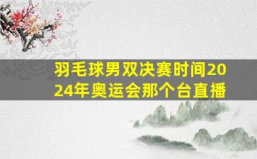 羽毛球男双决赛时间2024年奥运会那个台直播