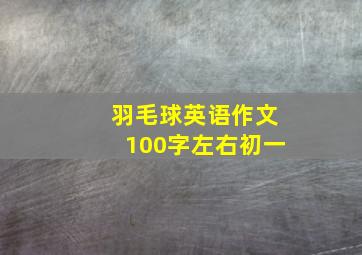 羽毛球英语作文100字左右初一