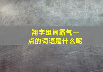 翔字组词霸气一点的词语是什么呢