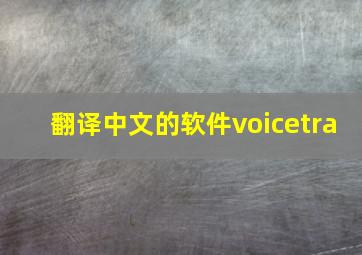 翻译中文的软件voicetra