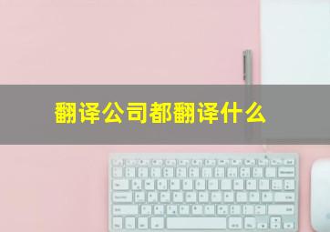 翻译公司都翻译什么