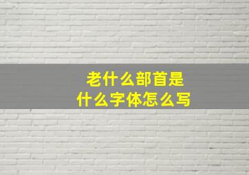 老什么部首是什么字体怎么写