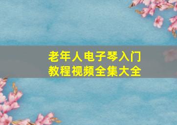 老年人电子琴入门教程视频全集大全