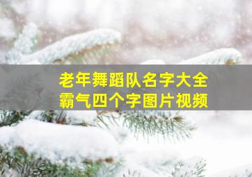 老年舞蹈队名字大全霸气四个字图片视频