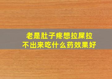 老是肚子疼想拉屎拉不出来吃什么药效果好