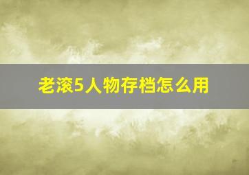 老滚5人物存档怎么用