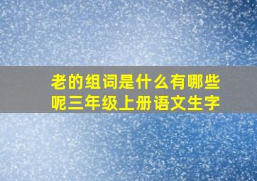 老的组词是什么有哪些呢三年级上册语文生字